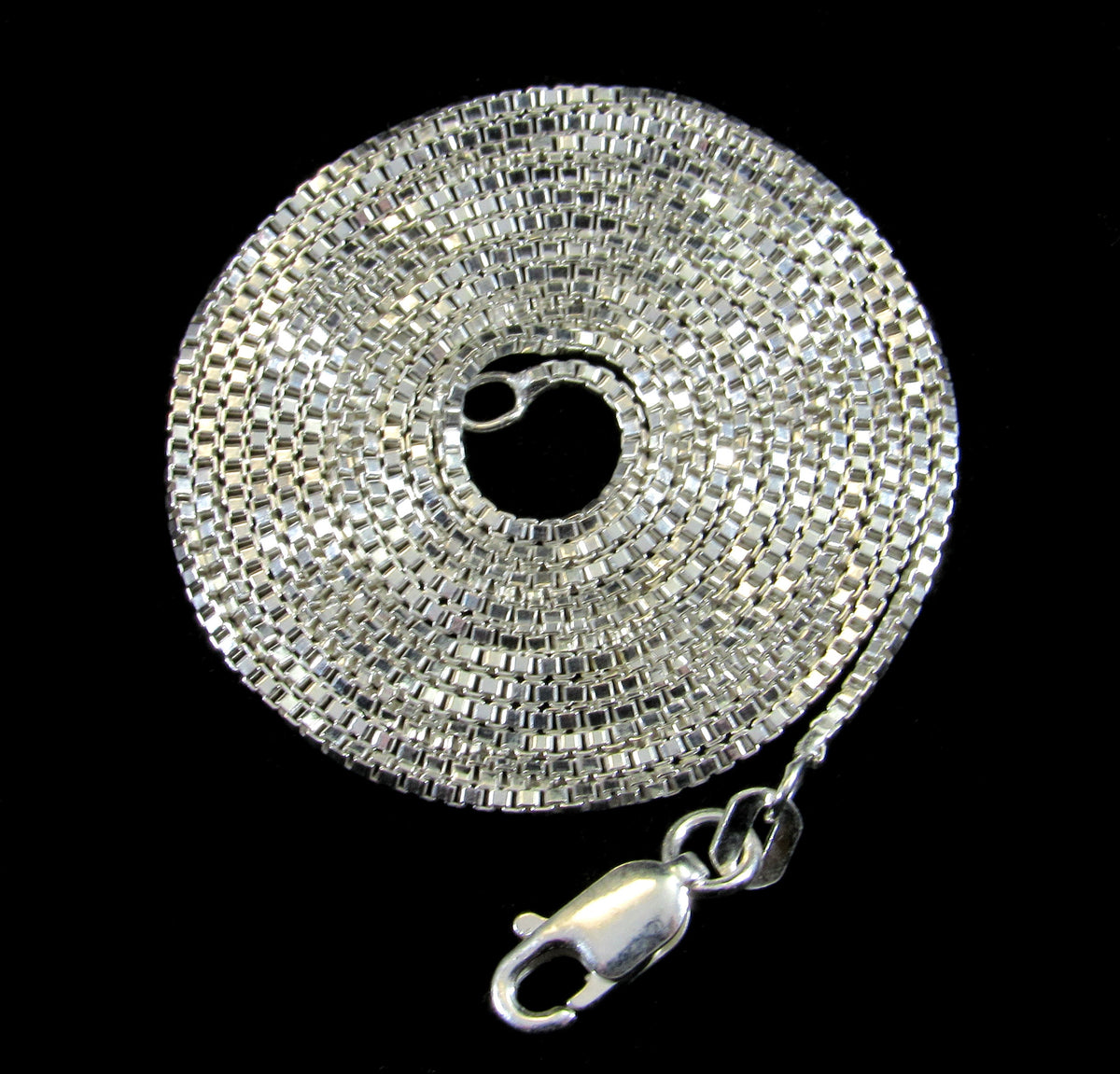 1.1MM Solid 925 Sterling Silver Italian Square Box Chain Necklace for Pendants & Charms Made in Italy,16" 18" 20" 24", 26", or 30" Inches