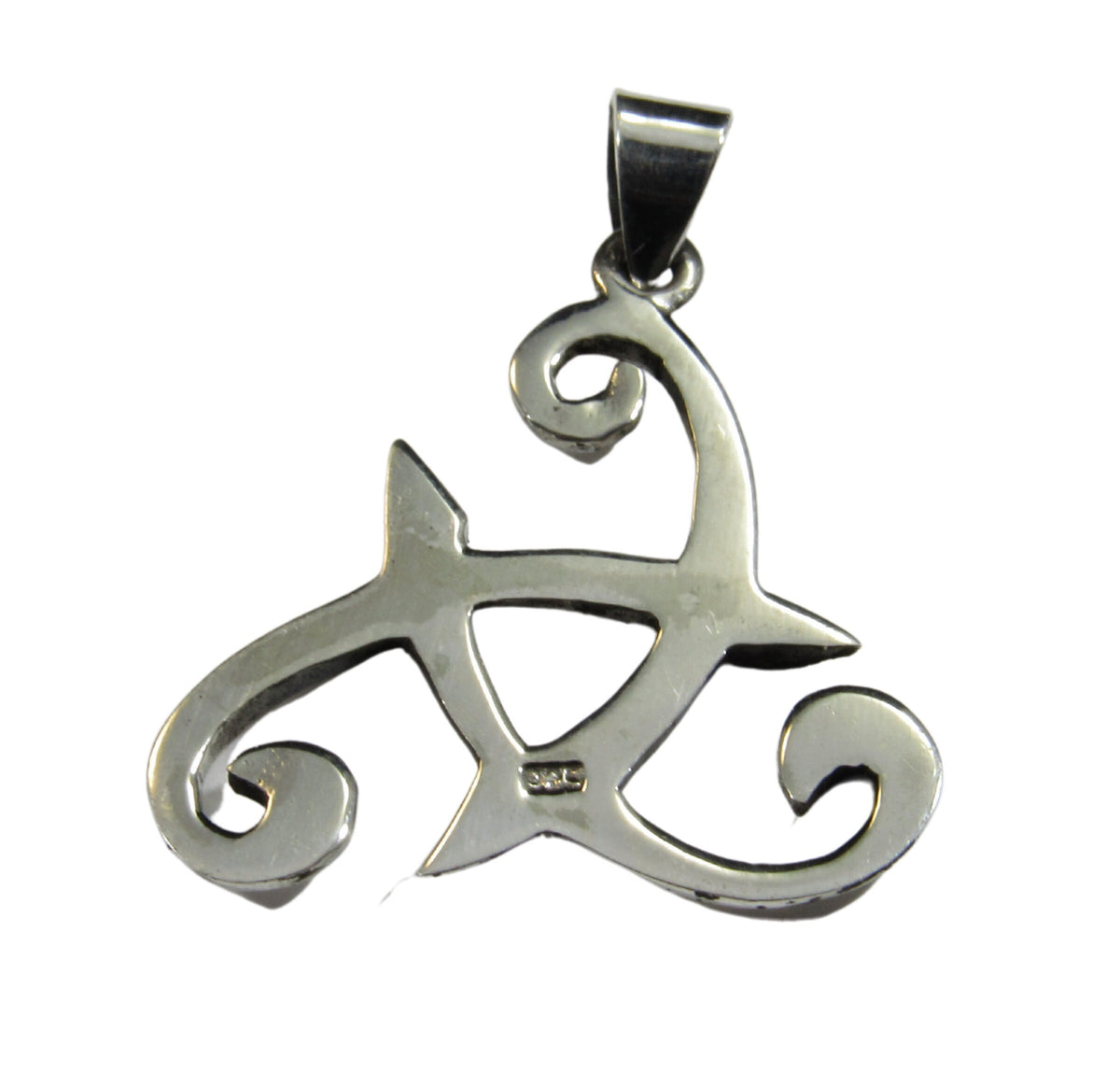 Solid 925 Sterling Silver Viking Odin's Horn Pendant, Celtic Triskelion Knot Amulet