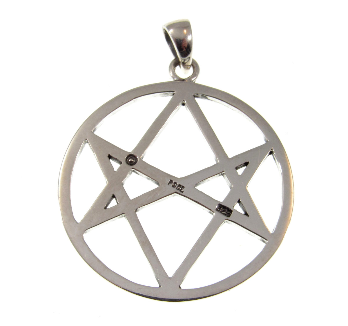 Solid 925 Sterling Silver Hexagram Pendant, Unicursal Star Pagan Amulet, Esoteric Occult Talisman