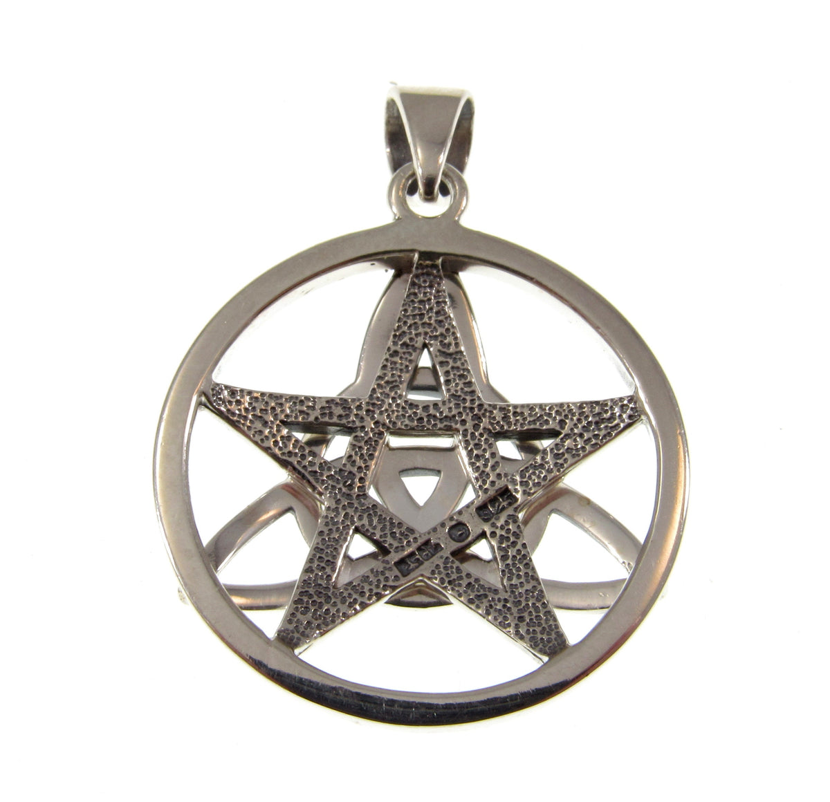 Solid 925 Sterling Silver Celtic Pentacle Pendant, Trinity Knot Pentagram Amulet, Druid Protection Talisman