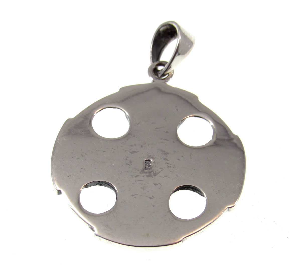 Solid 925 Sterling Silver Celtic Trinity Knot Iron Cross Pendant