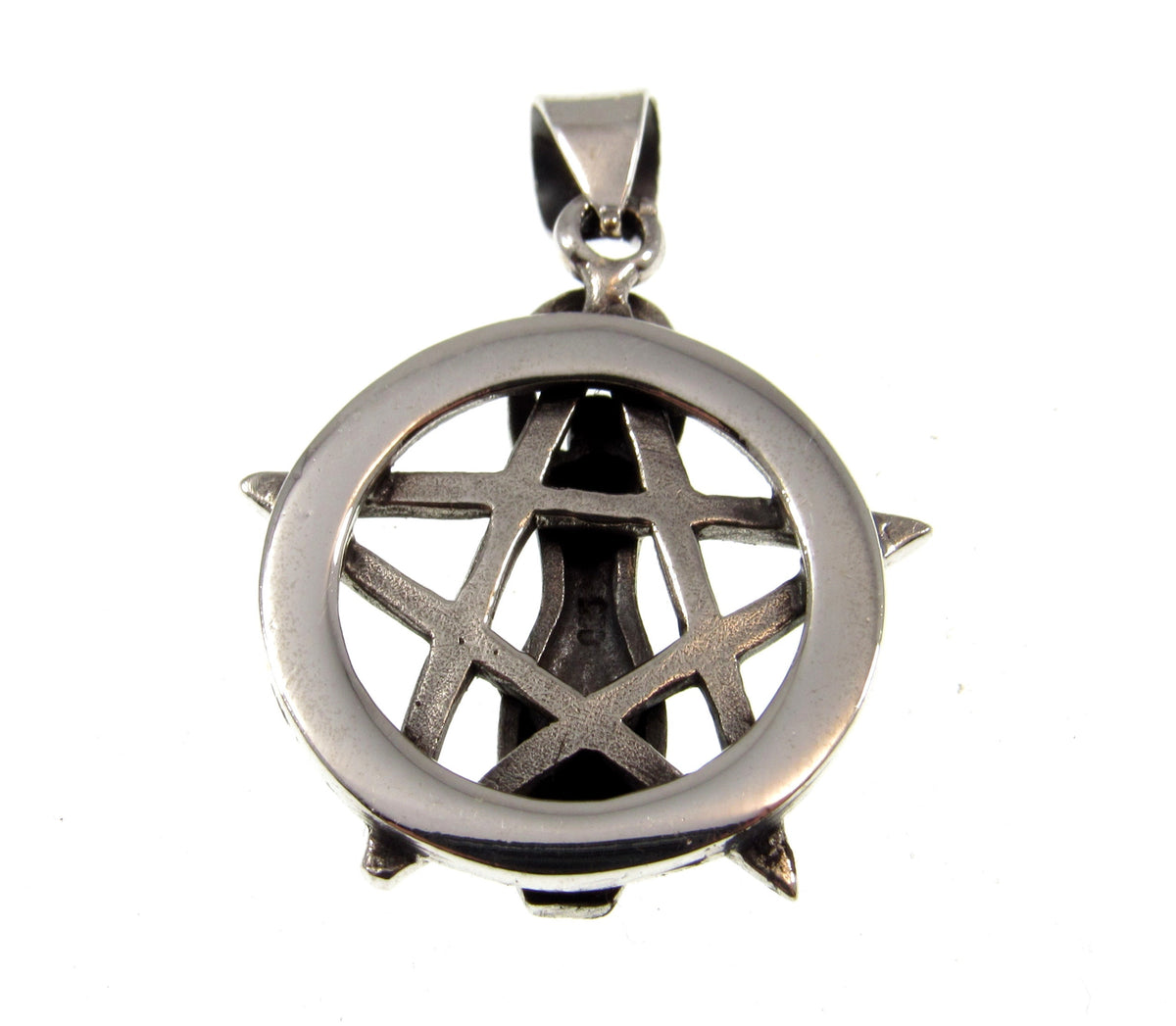 Solid 925 Sterling Silver Spiral Goddess Pentacle Pendant – Sacred Wiccan Protection Symbol, Pagan Jewelry