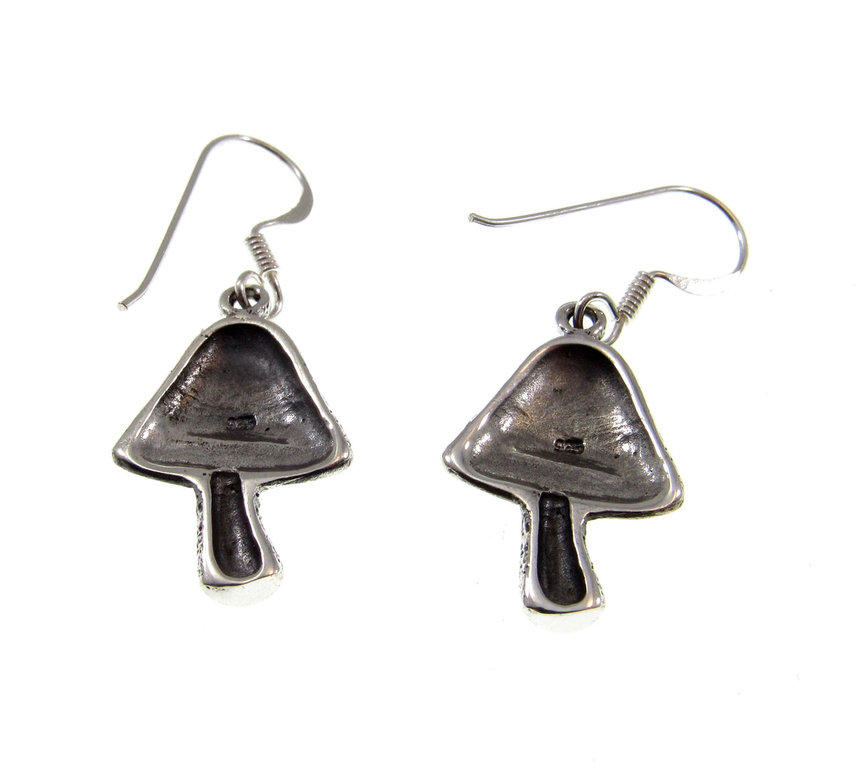 Solid 925 Sterling Silver Mushroom Earrings – Textured Toadstool Dangle Jewelry, Nature Lover Gift, Boho Festival Style, Fungi Earrings