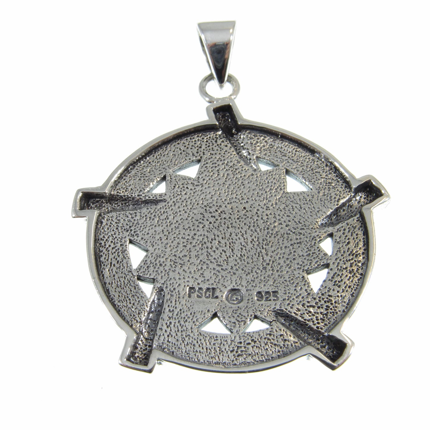 Solid 925 Sterling Silver Universal Broom Pentacle Pendant with Zodiac Symbols, Pagan Jewelry Amulet