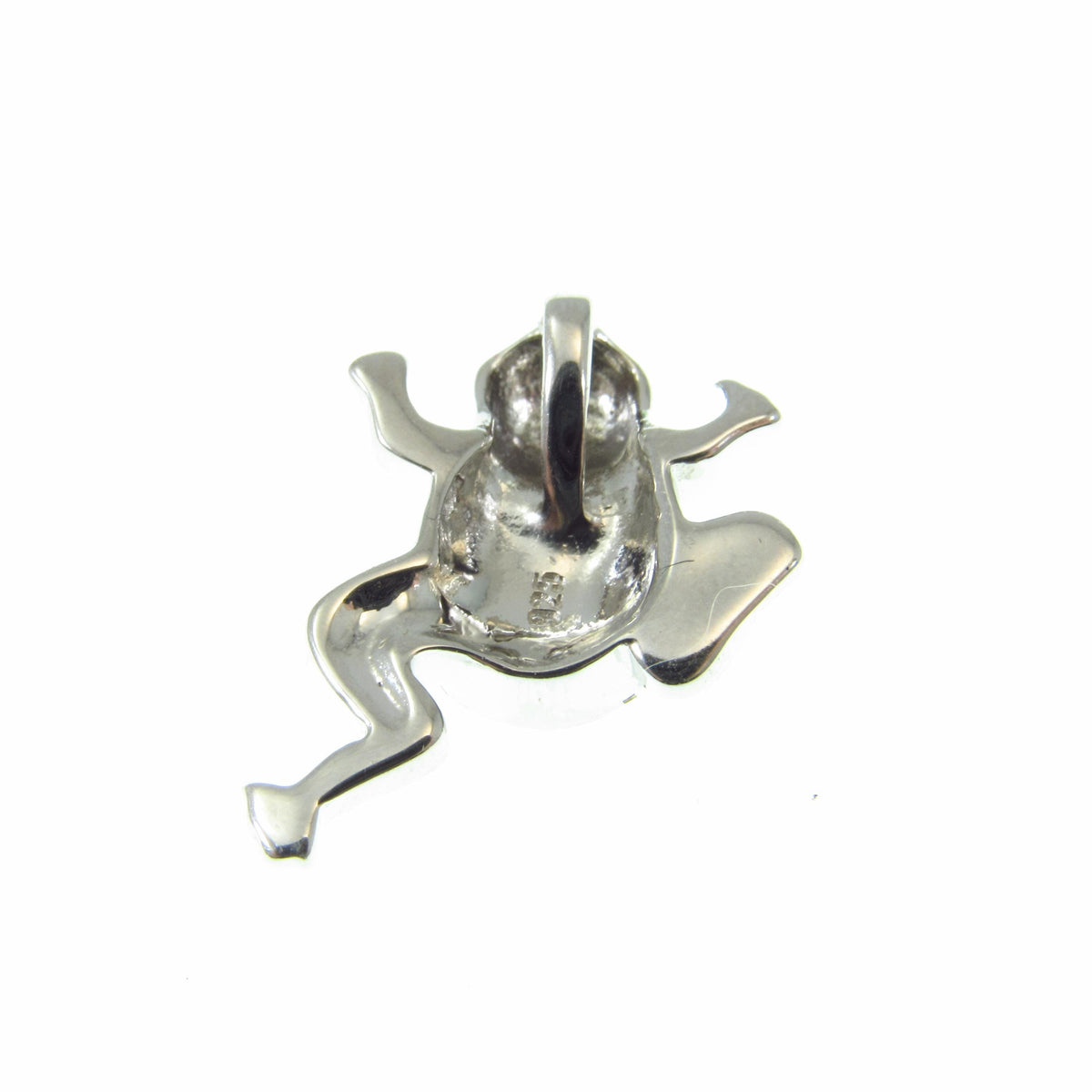 925 Sterling Silver Tree Frog Slide Pendant, Solid Dainty Green Opal Charm for Necklace