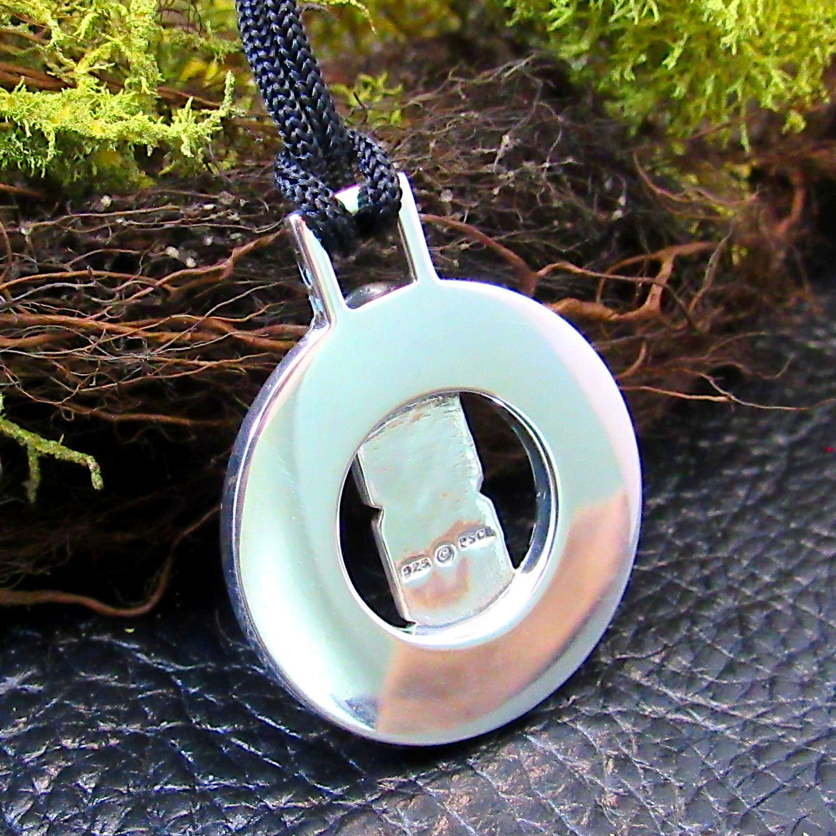 Solid 925 Sterling Silver Celtic Full Moon Turquoise Pendant Necklace, 24 Inches, Adjustable
