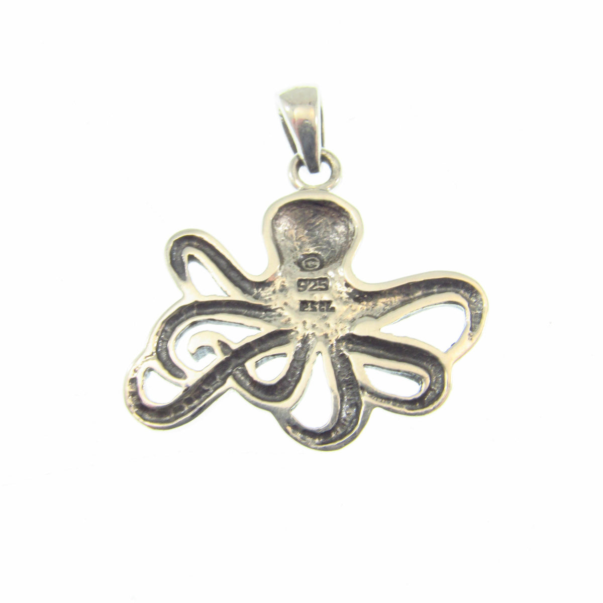 925 Octopus Pendant Necklace, Solid Sterling Silver Nautical Ocean Charm, Sea Creature Jewelry