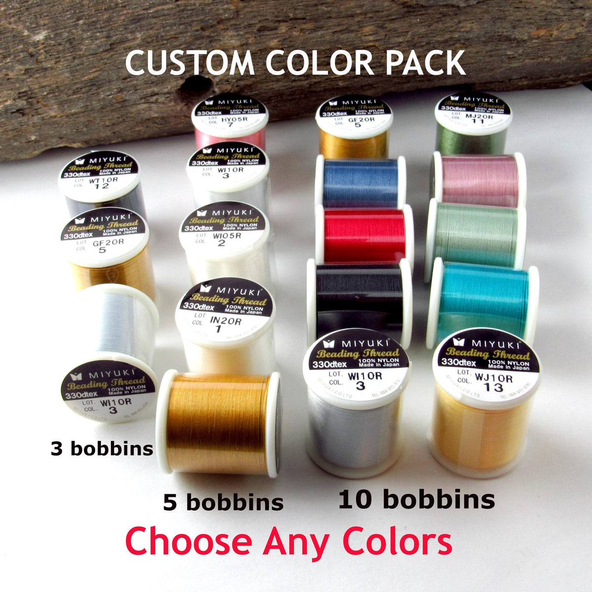 Custom Color Pack Miyuki Beading Thread 50m Nylon Cord Kit for Delicas Bead Weaving