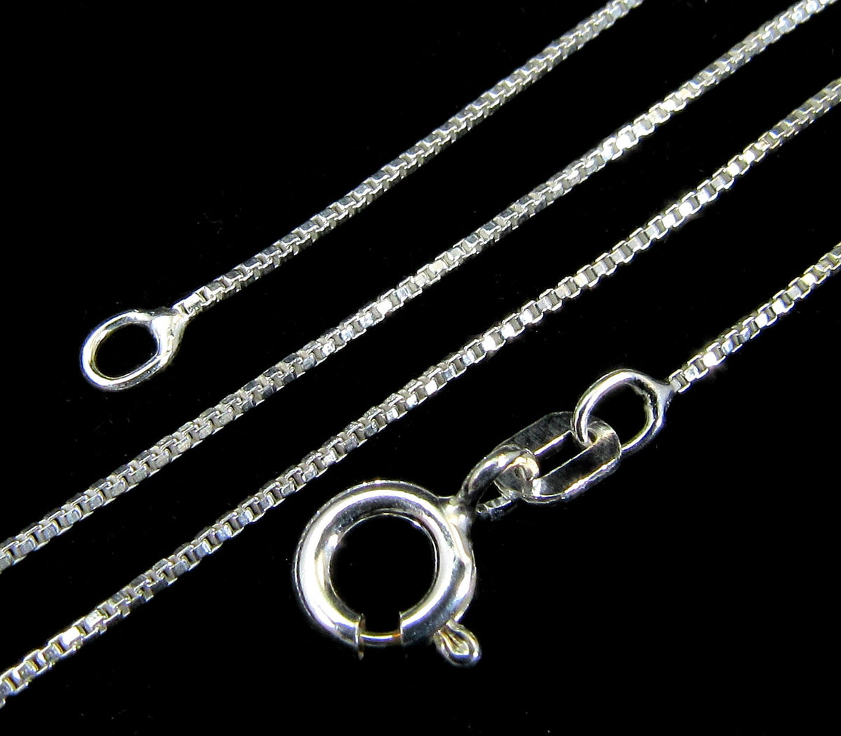 0.7MM Solid 925 Sterling Silver Dainty Italian Square BOX CHAIN Necklace, Made in Italy, 14 16 18 20 22 24 Inches, for small charms/pendants