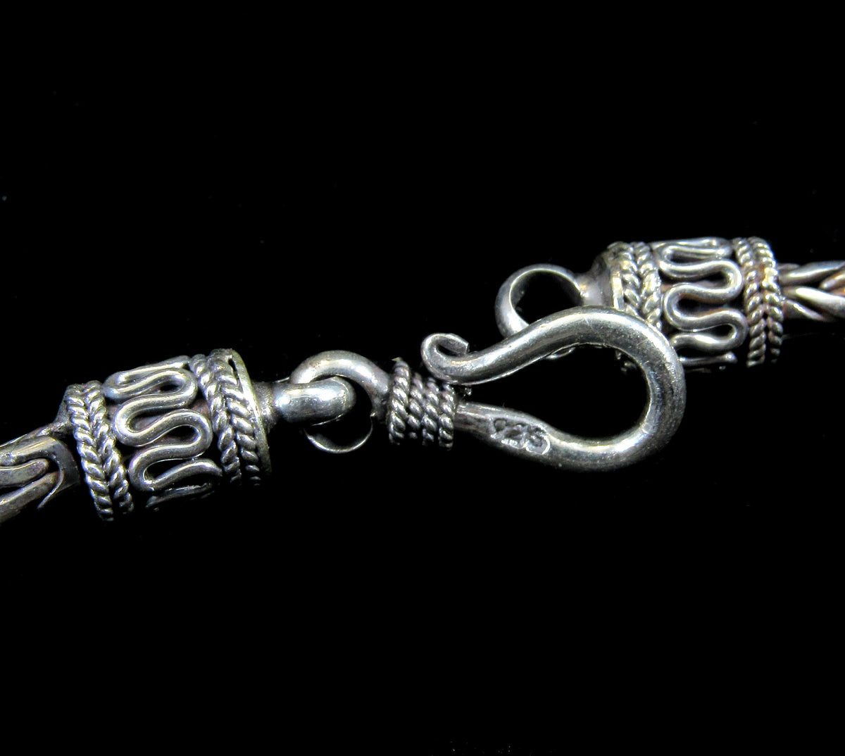 Handmade 3mm Solid 925 Sterling Silver Balinese BYZANTINE Borobudur Link Chain Necklace Bracelet: 8 9 10 16 18 20 22 24 26 28 or 30 Inches"
