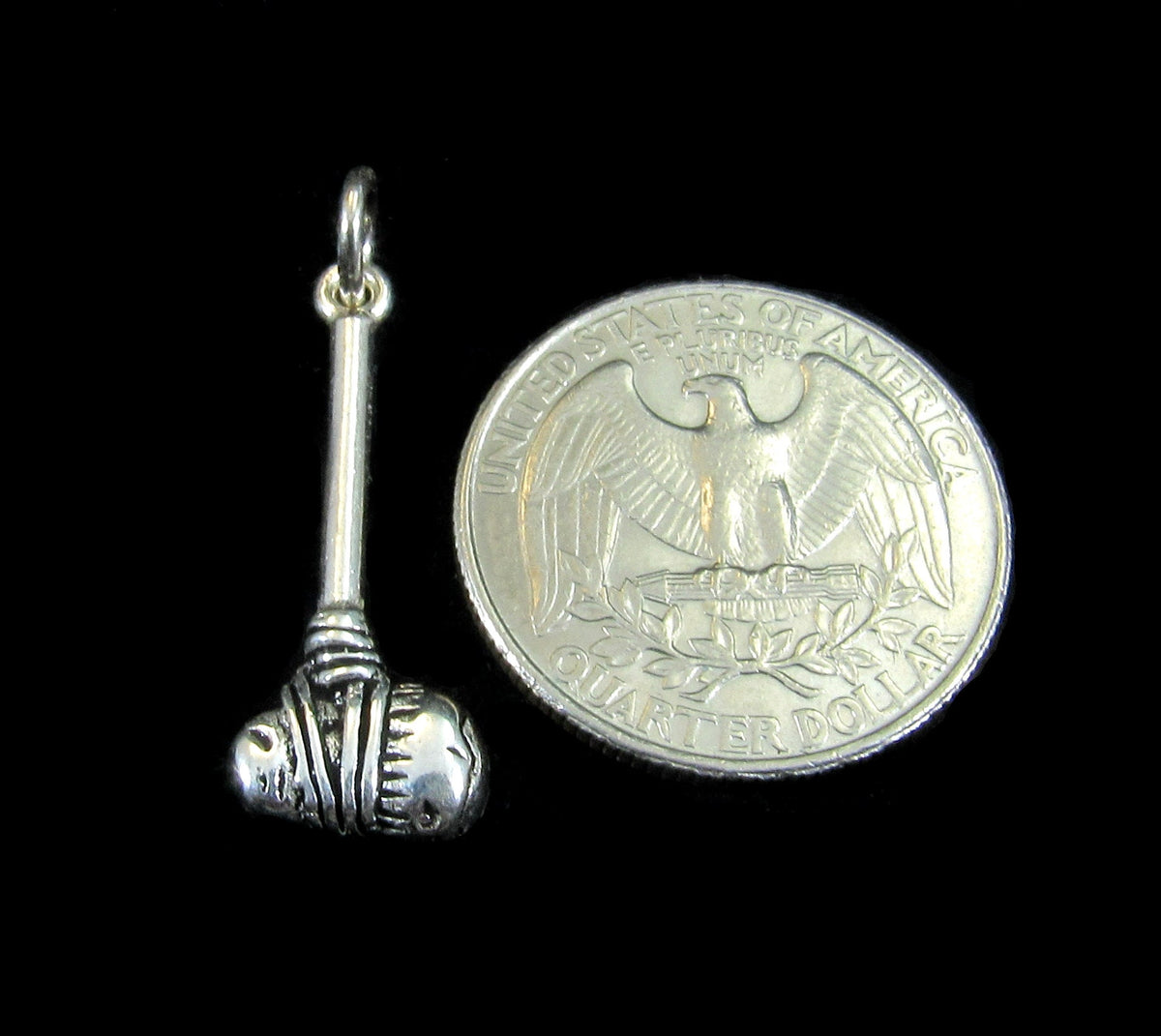Handcrafted Solid 925 Sterling Silver Prehistoric Caveman Stone Axe Pendant