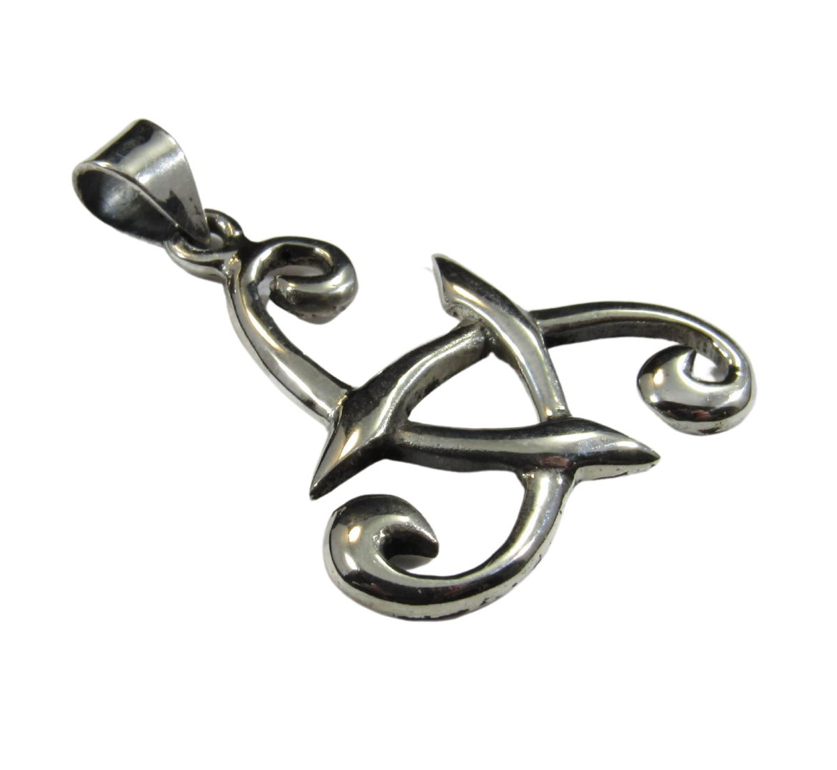 Solid 925 Sterling Silver Viking Odin's Horn Pendant, Celtic Triskelion Knot Amulet