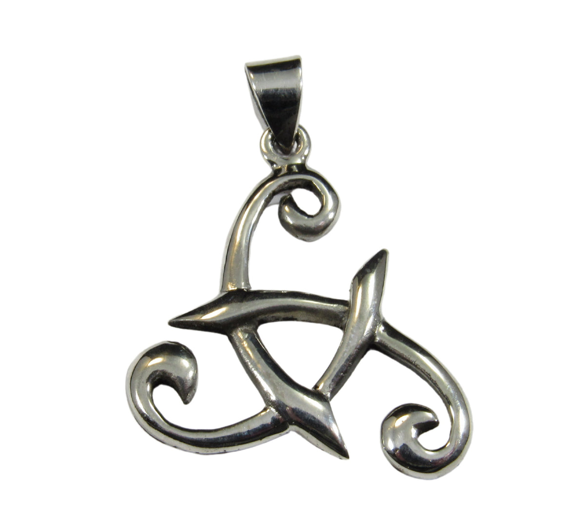 Solid 925 Sterling Silver Viking Odin's Horn Pendant, Celtic Triskelion Knot Amulet