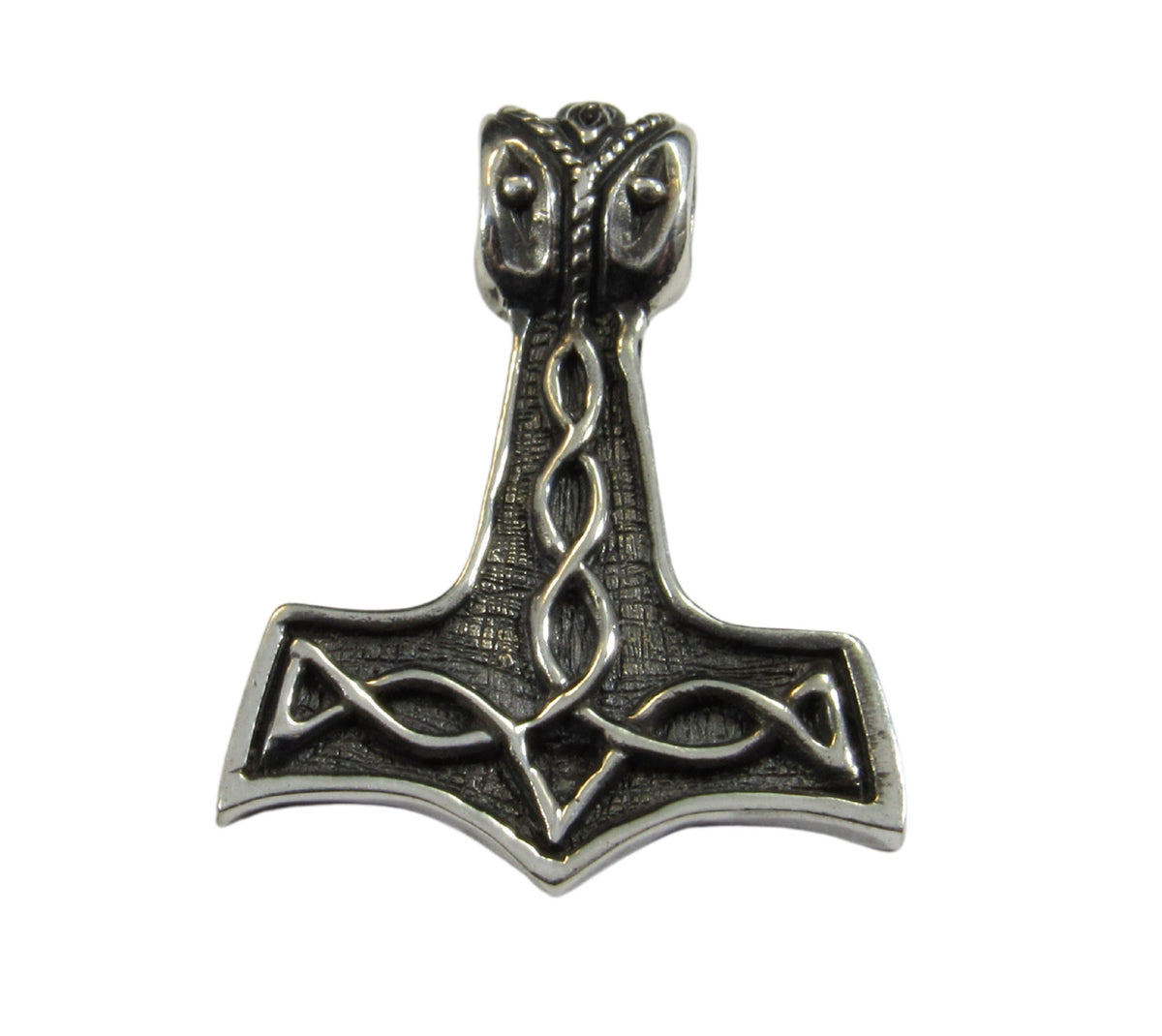 Solid 925 Sterling Silver Thor's Hammer Slide Pendant, Mjolnir Necklace Charm, Viking Jewelry, Norse Amulet, Woodland Cottagecore Jewelry