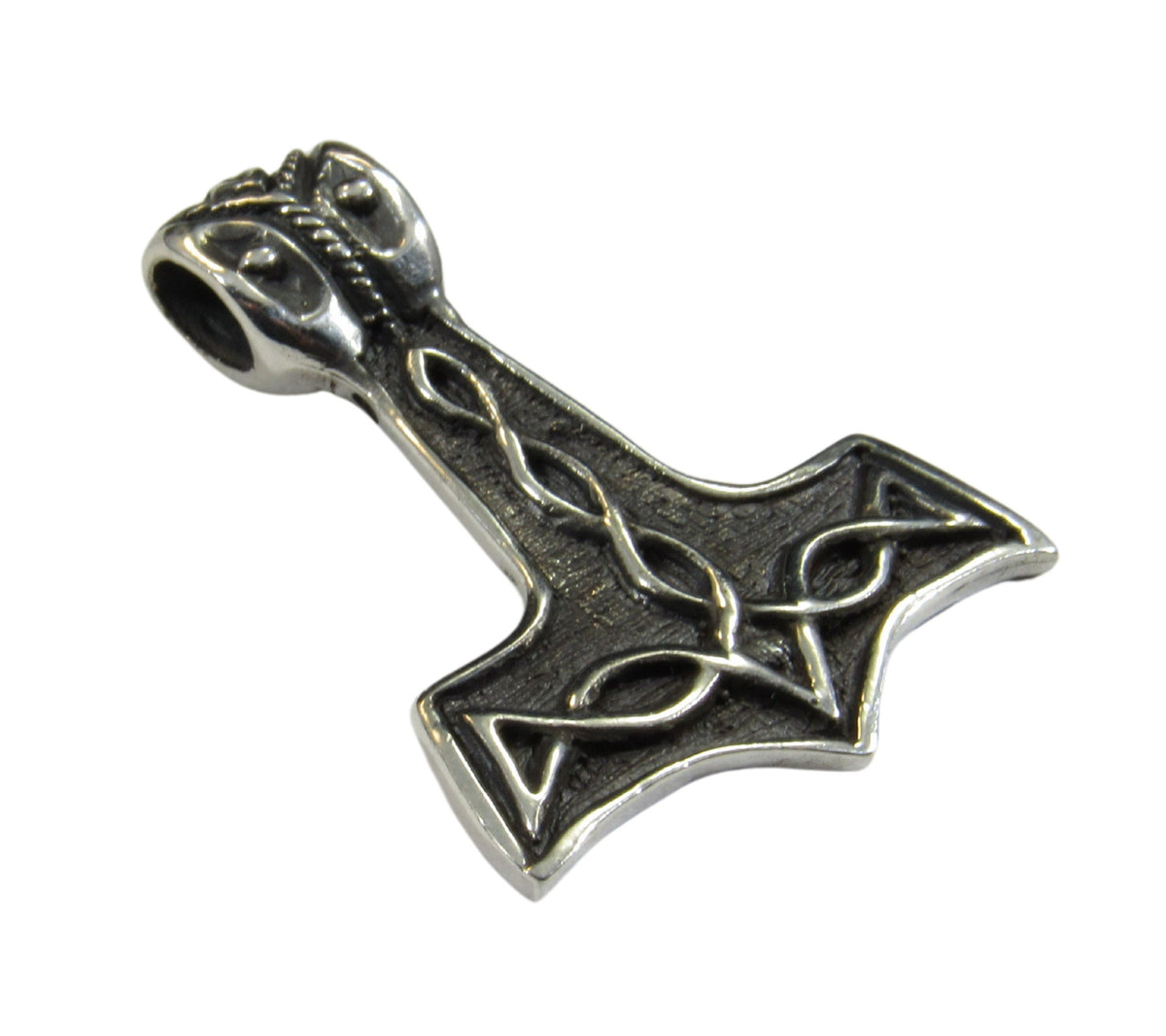 Solid 925 Sterling Silver Thor's Hammer Slide Pendant, Mjolnir Necklace Charm, Viking Jewelry, Norse Amulet, Woodland Cottagecore Jewelry