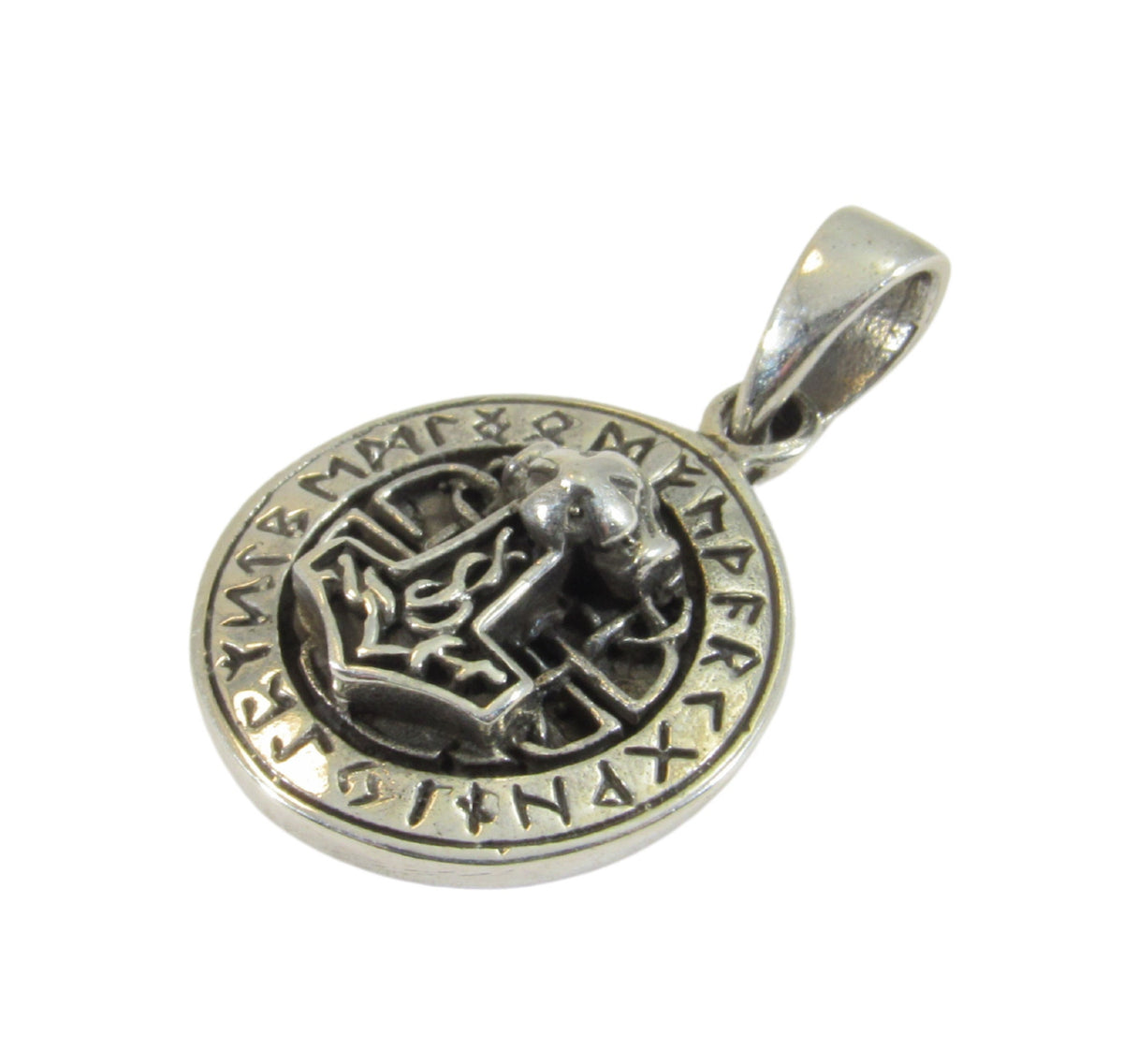 Solid 925 Sterling Silver Viking Thor's Hammer Pendant, Rune Symbols Necklace Charm, Norse Jewelry