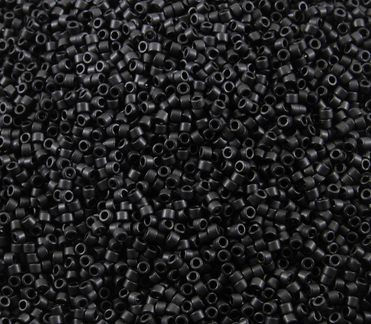 DB0310 11/0 Miyuki Matte Black Delica Seed Beads, 5 Grams Tube, 25 Grams Bag, DB310, DB-0310 Japanese Glass Delicas for Jewelry Making
