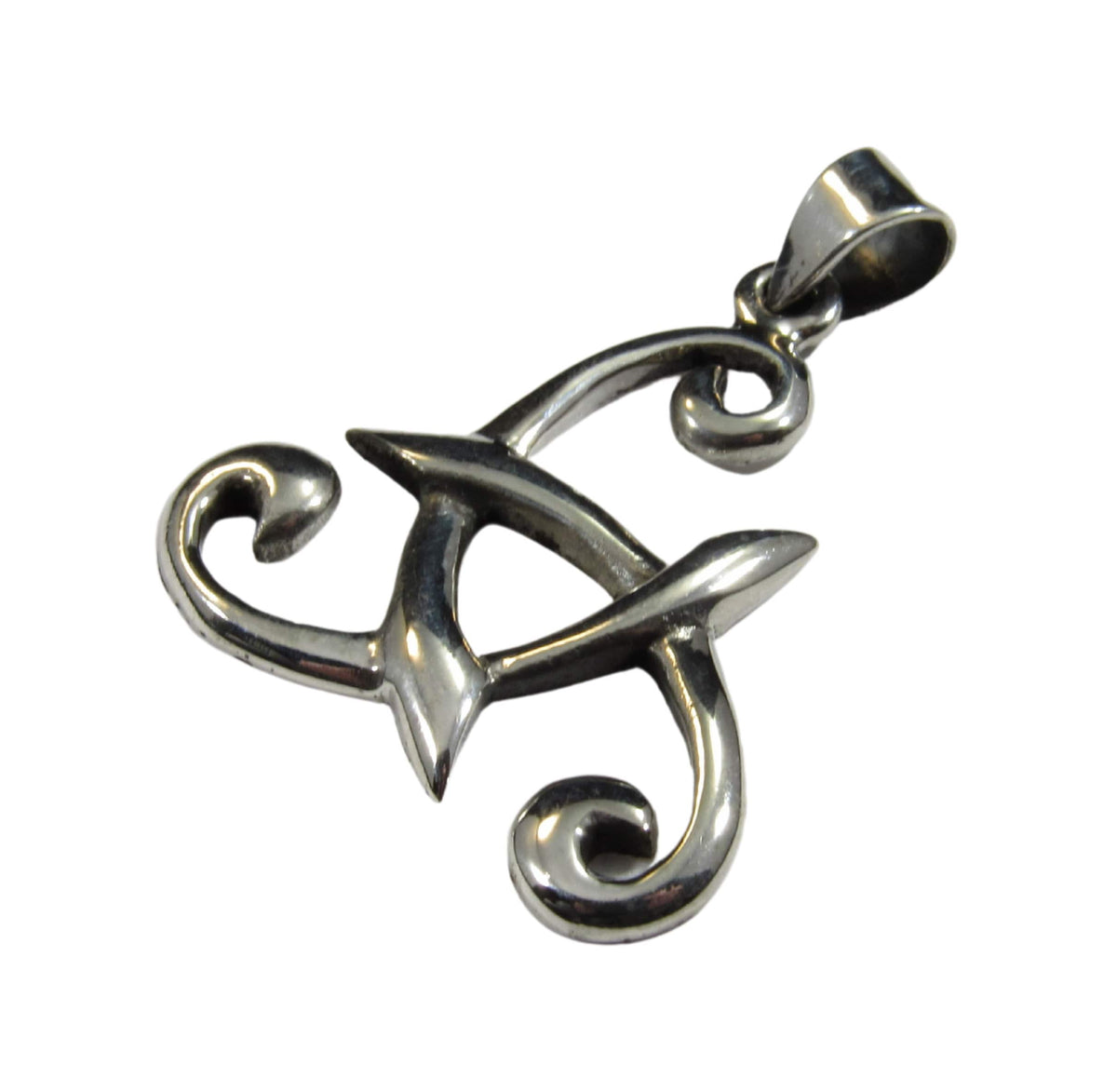 Solid 925 Sterling Silver Viking Odin's Horn Pendant, Celtic Triskelion Knot Amulet