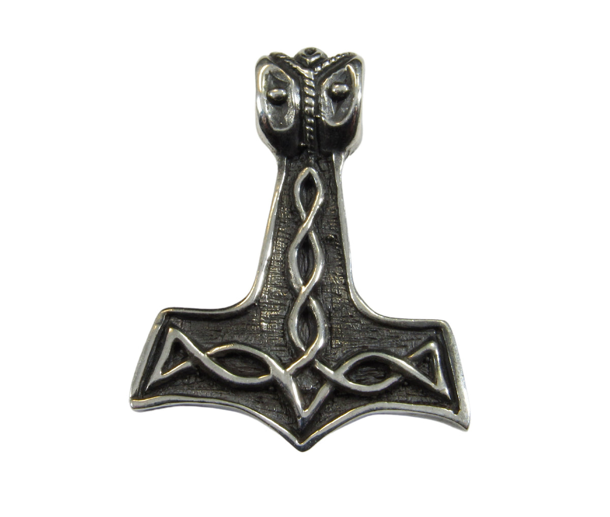 Solid 925 Sterling Silver Thor's Hammer Slide Pendant, Mjolnir Necklace Charm, Viking Jewelry, Norse Amulet, Woodland Cottagecore Jewelry