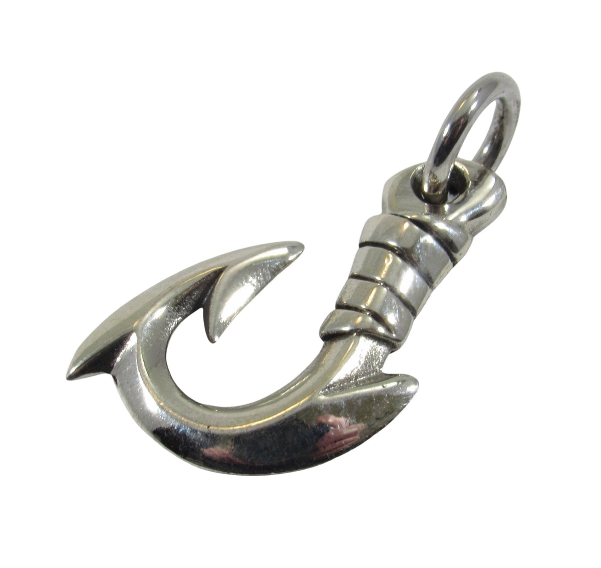 Solid 925 Sterling Silver Fishing Hook Pendant - Nautical Jewelry, Fisherman’s Necklace Charm, Ocean Lover Gift, Chunky Fish Hook Pendant
