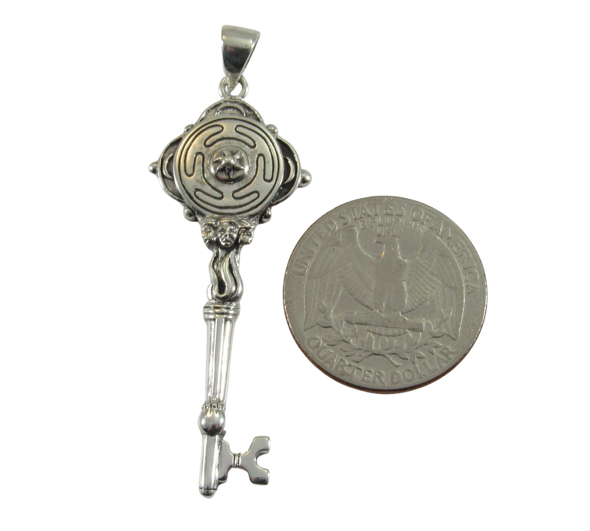 Solid 925 Sterling Silver Hecate's Key Pendant, Hecate Ancient Greek Goddess of Magic & Spells, Handcrafted Greek Mythology Jewelry