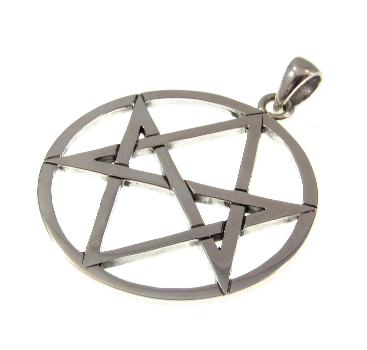Solid 925 Sterling Silver Hexagram Pendant, Unicursal Star Pagan Amulet, Esoteric Occult Talisman