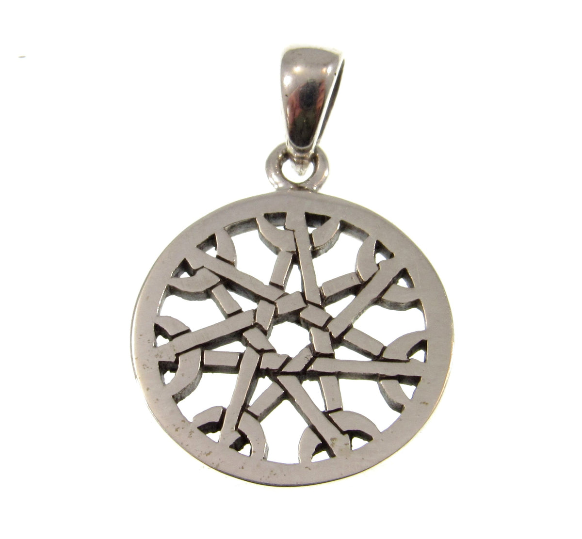 Solid 925 Sterling Silver Heptagram Fairy Star Pendant – Elven Faery 7 Pointed Wiccan Amulet
