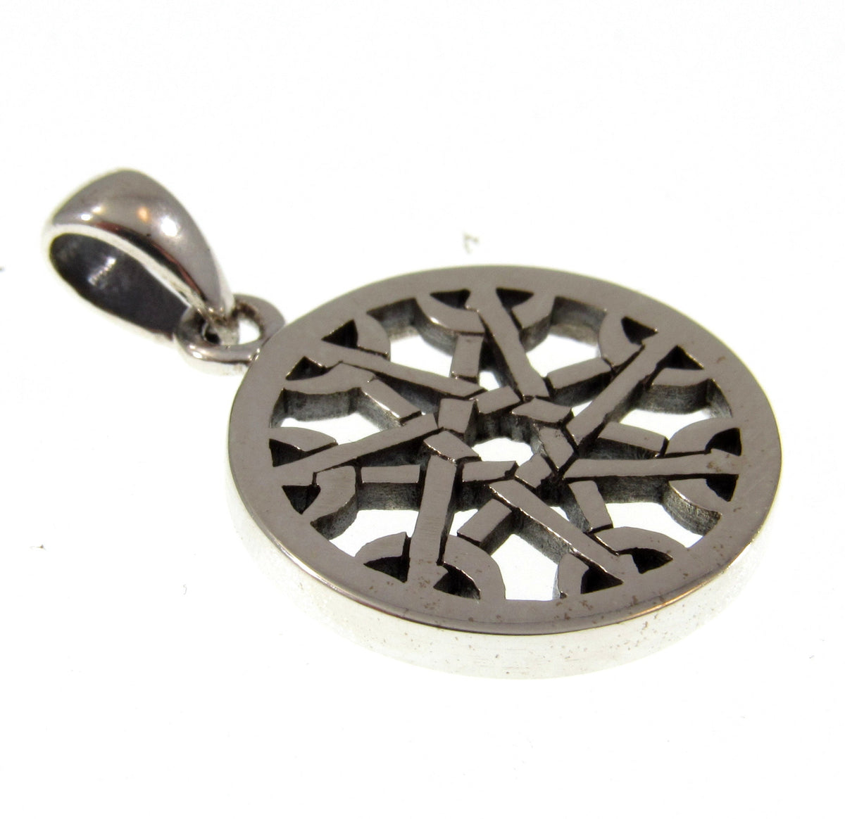 Solid 925 Sterling Silver Heptagram Fairy Star Pendant – Elven Faery 7 Pointed Wiccan Amulet