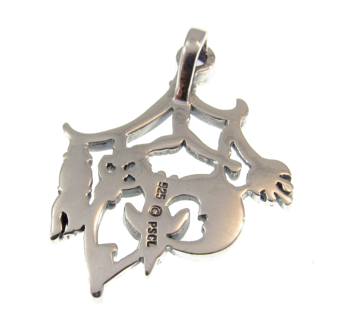 Solid 925 Sterling Silver Italian Cimaruta Witch Pendant – Amethyst Garnet Moonstone or Topaz