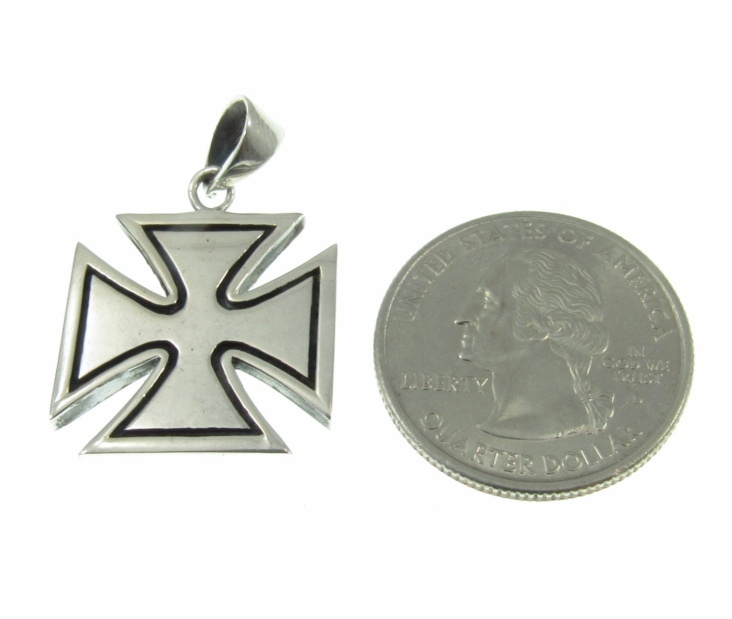 Solid 925 Sterling Silver Croix Pattee (Patty) Iron Cross Pendant Masonic Freemason Cross, Choose Small, Medium or Large