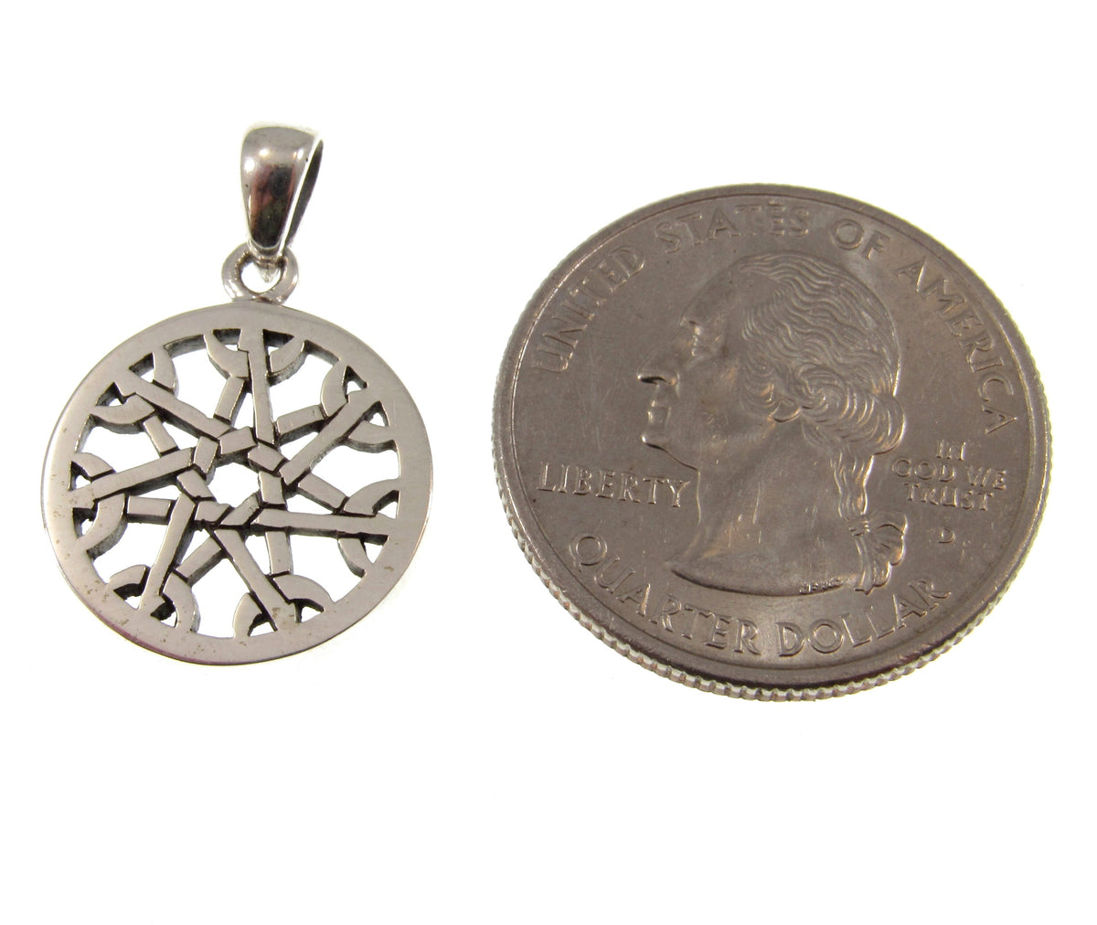 Solid 925 Sterling Silver Heptagram Fairy Star Pendant – Elven Faery 7 Pointed Wiccan Amulet