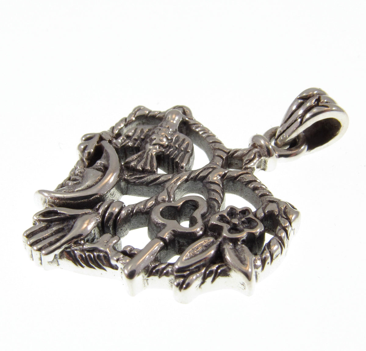 Solid 925 Sterling Silver Cast Your Cimaruta Pendant, Italian Witchcraft Protection Amulet, Stregheria Talisman