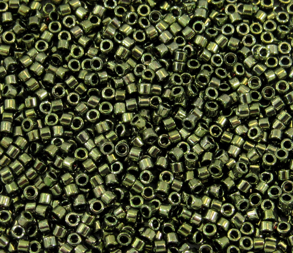 DB0011 11/0 Miyuki Metallic Olive Delica Seed Beads, 5 Grams Tube, 25 Grams Bag, DB11, DB-11 Japanese Glass Delicas for Jewelry Making