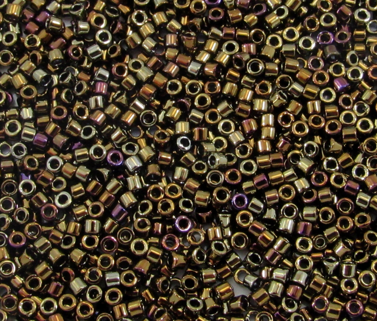 DB0007 11/0 Miyuki Metallic Brown Iris Delica Seed Beads, 5 Grams Tube, 25 Grams Bag, DB7, DB-7 Japanese Glass Delicas for Jewelry Making