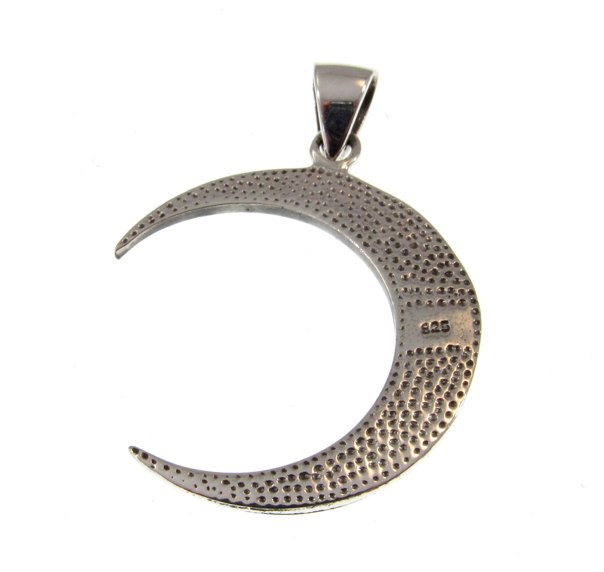 Solid 925 Sterling Silver Crescent Moon Pendant with Celtic Knotwork, Lunar Pagan Amulet
