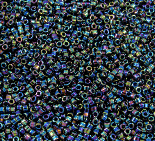 DB0005 11/0 Miyuki Metallic Variegated Blue Iris Delica Seed Beads, 5 Grams Tube, 25 Grams Bag DB5, DB-0005 Japanese Glass Delicas
