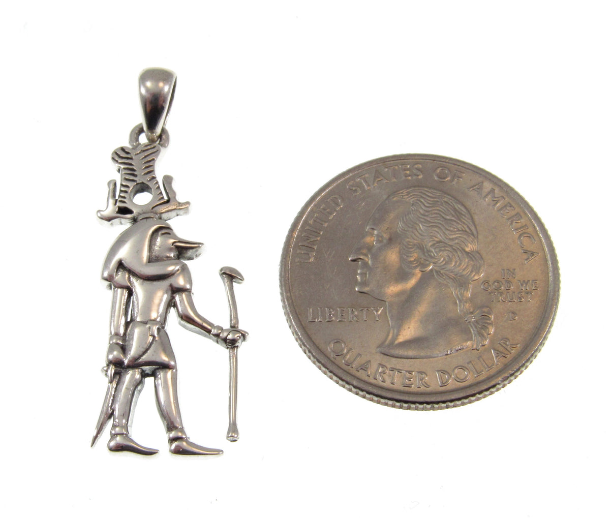 Solid 925 Sterling Silver Sobek Ancient Egyptian Deity Pendant, Nile Crocodile God Sebek