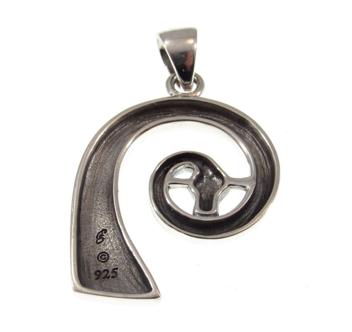 Solid 925 Sterling Silver Jormungandr Prow Head of Viking Ship Pendant, Norse Warrior Longship Carving