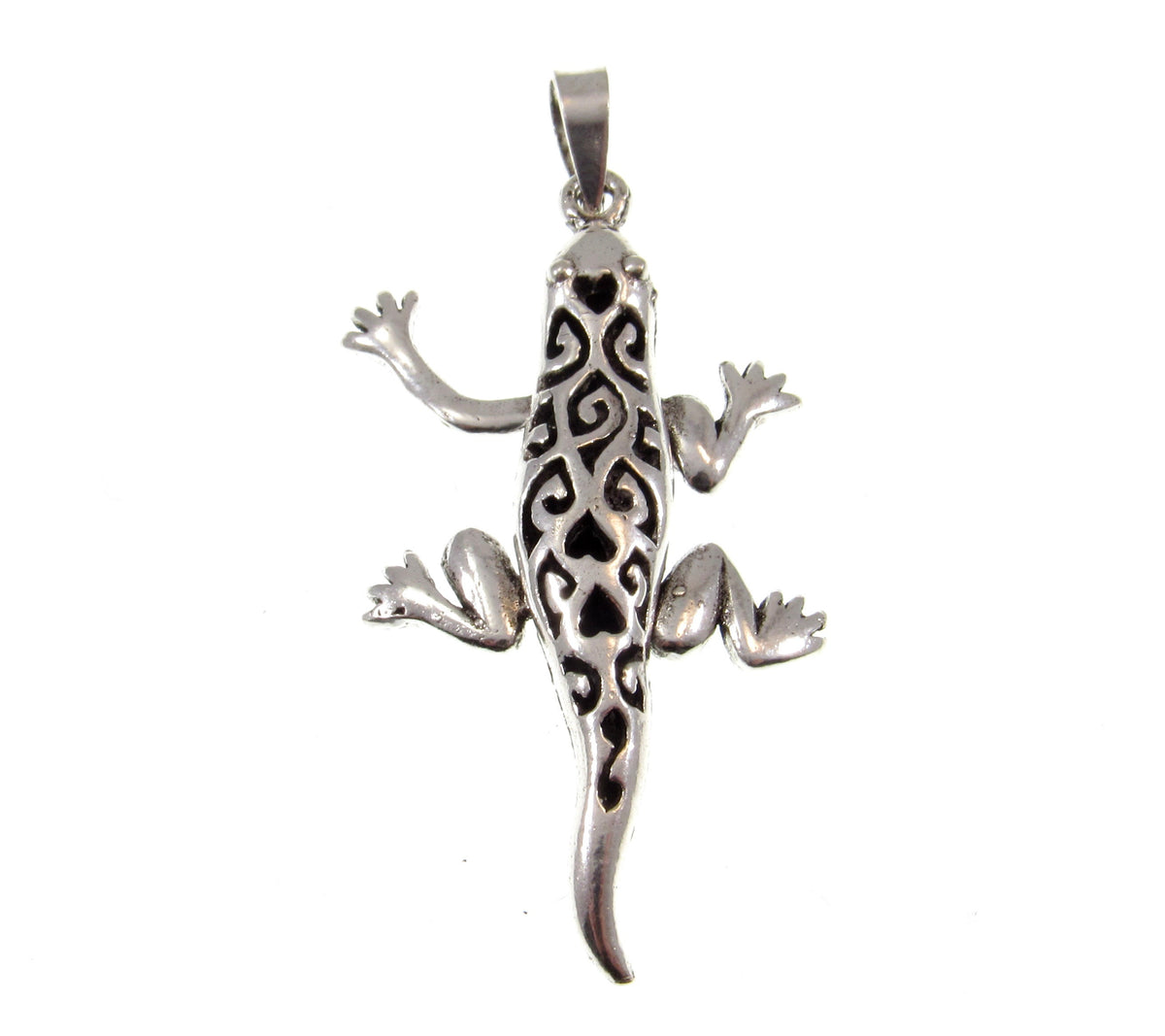 Solid 925 Sterling Silver 3D Moveable Lizard Pendant, Arms and Legs Move