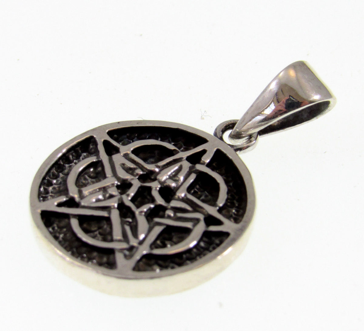 Solid 925 Sterling Silver Celtic Five Fold Pentacle Pendant, Wiccan Protection Star Charm