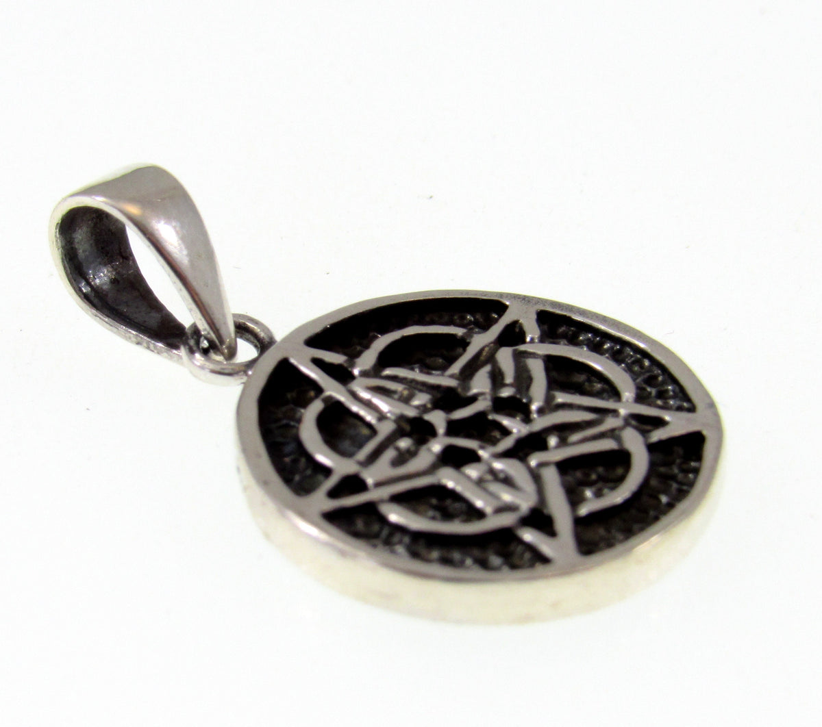 Solid 925 Sterling Silver Celtic Five Fold Pentacle Pendant, Wiccan Protection Star Charm