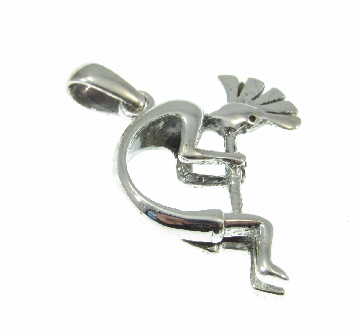 Solid 925 Sterling Silver Kokopelli Magical Mirth Pendant, Native American Flute Player, Symbol of Fertility, Southwestern Jewelry Charm