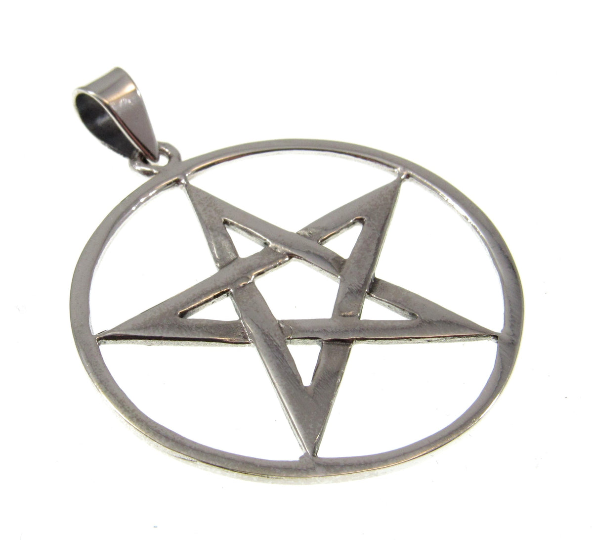 Solid 925 Sterling Silver Classic Pentacle Pendant – Wiccan Protection Pentagram, Pagan Witchcraft Talisman Jewelry