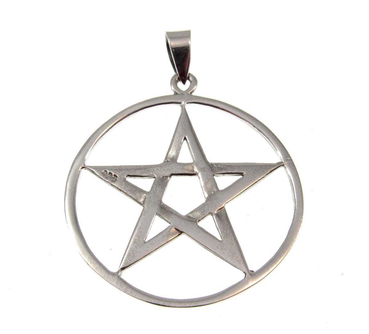 Solid 925 Sterling Silver Classic Pentacle Pendant – Wiccan Protection Pentagram, Pagan Witchcraft Talisman Jewelry