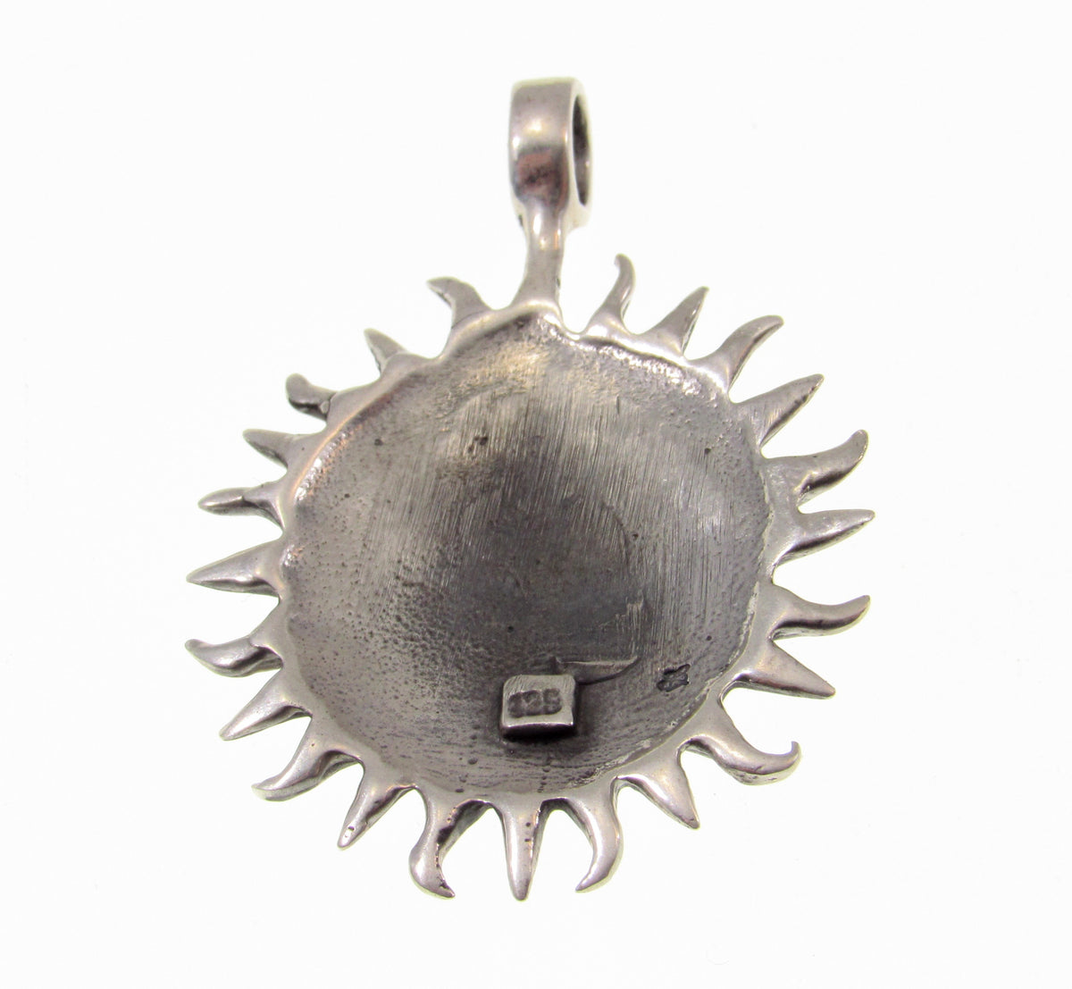 Solid 925 Sterling Silver Sun & Moon Faces Pendant – Celestial Necklace Amulet, Solar / Lunar Jewelry