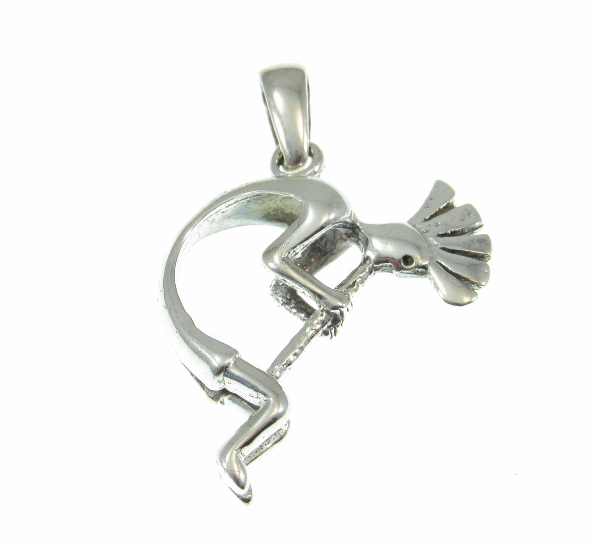 Solid 925 Sterling Silver Kokopelli Magical Mirth Pendant, Native American Flute Player, Symbol of Fertility, Southwestern Jewelry Charm