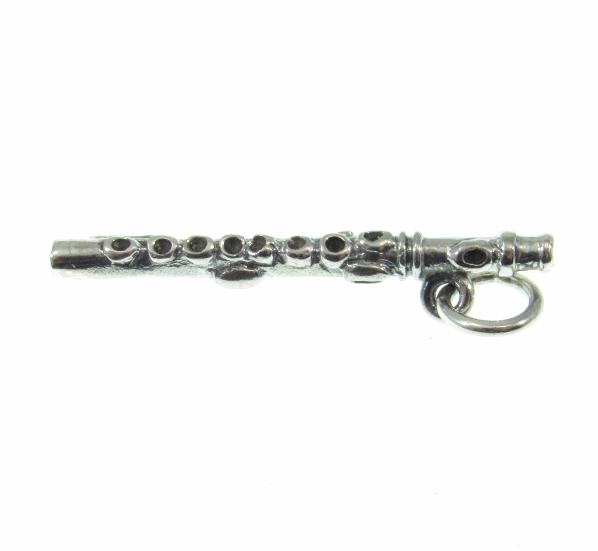 Solid 925 Sterling Silver Flute Charm – Handcrafted Musician Jewelry Gift for Flutist & Unique Music Lover Pendant