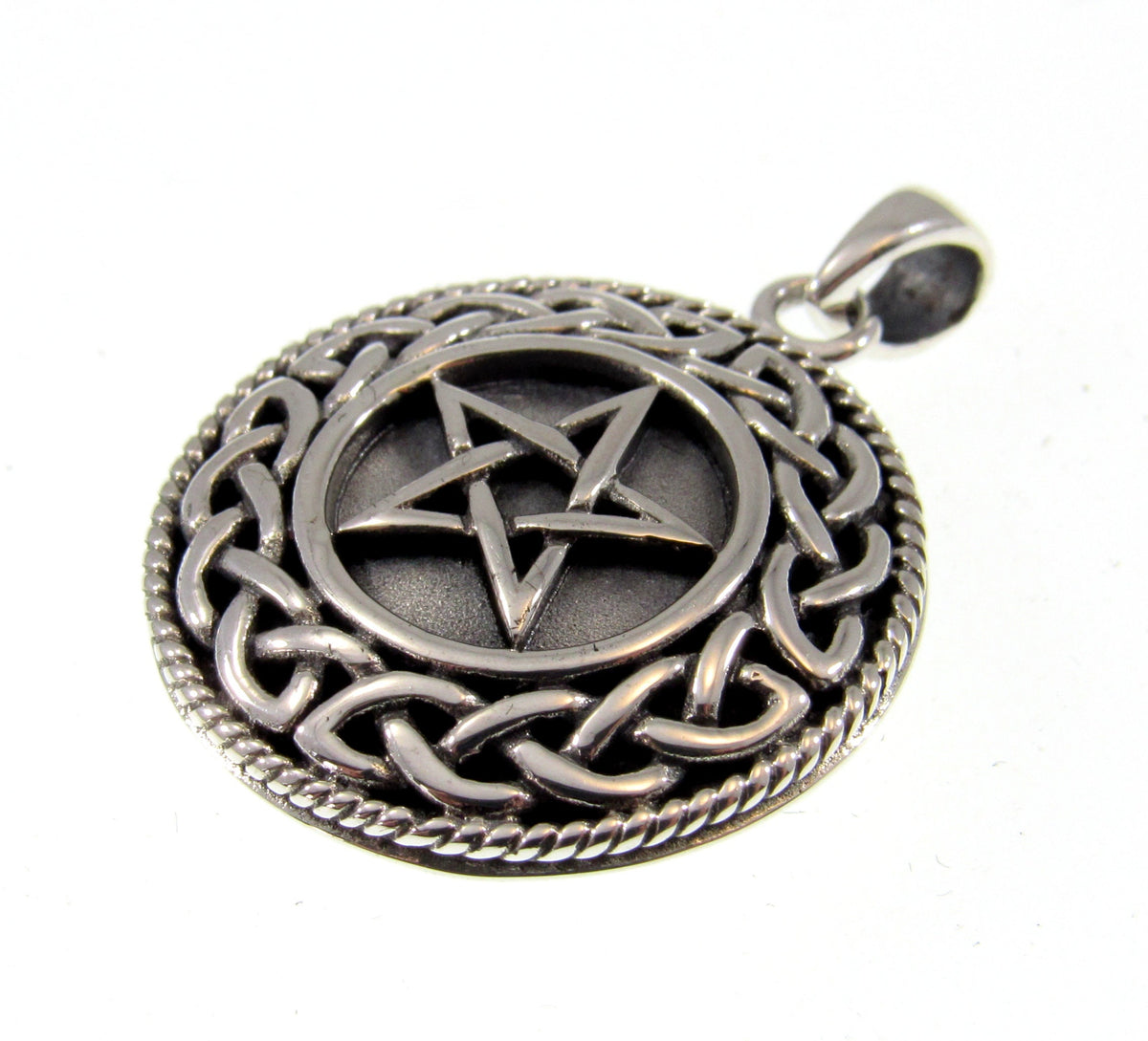 Solid 925 Sterling Silver Aromatherapy Pomander Diffuser, Pentacle Pentagram Locket Pendant, Essential Oil Amulet
