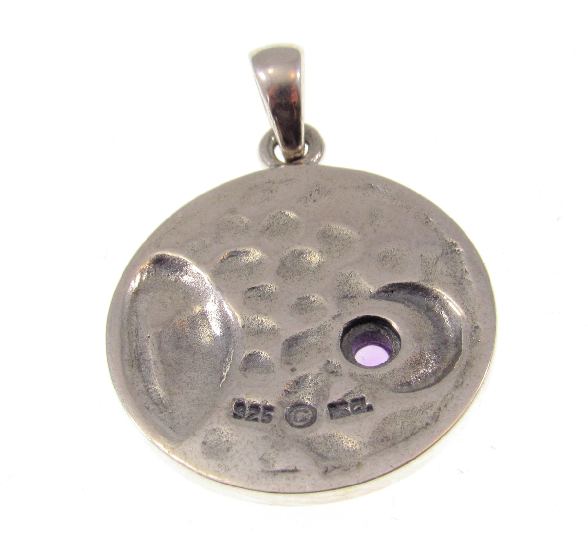 Solid 925 Sterling Silver Celestial Sun Moon Stars Pendant – Crescent Moon with Gemstone