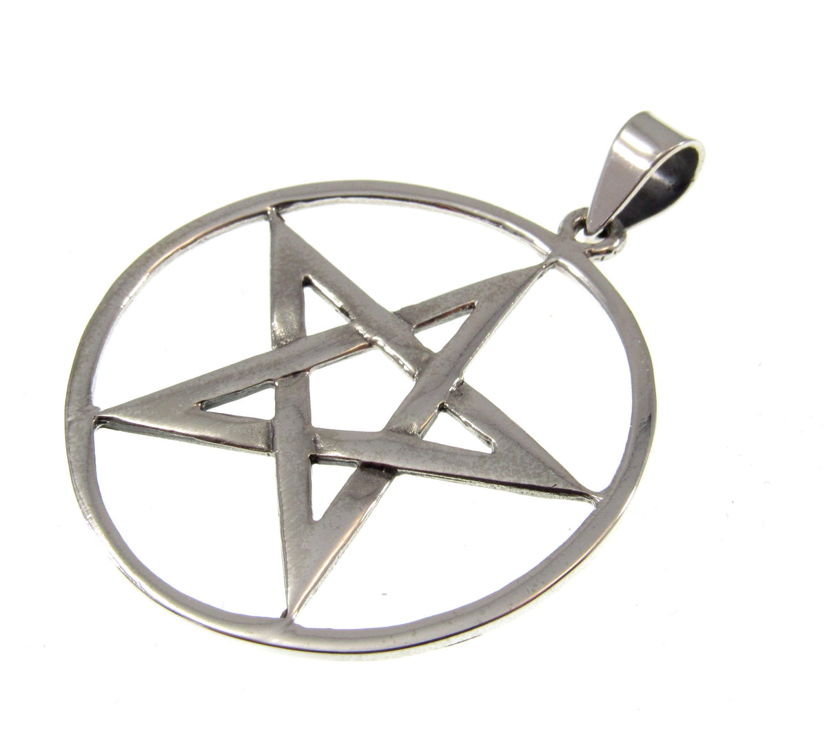 Solid 925 Sterling Silver Classic Pentacle Pendant – Wiccan Protection Pentagram, Pagan Witchcraft Talisman Jewelry